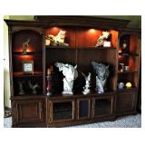 Dillards Entertainment Center Lighted Shelf Cabinets 
