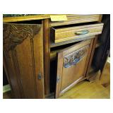 Exquisite Antique Buffet Cabinet with Marble Top 