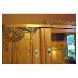 Exquisite Antique Buffet Cabinet with Marble Top 