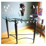 Elegant Iron Beveled Glass Wall Table 