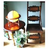 Rustic Spanish Carved High Back Chair 