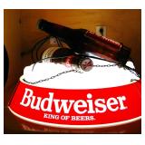 Budweiser Round 24" Hanging Lamp W/Bottles On Ice Rare 