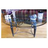 Elegant Iron Beveled Glass Coffee Table 