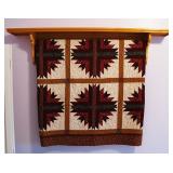 Extremely Nice Well Made Quilt - Wood Textile Hanger Display 