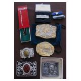 Collectible Belt Buckles and Pocket Knives 