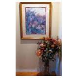 Vibrant Framed Floral - Extra Large Glass Vase with Silk Arrangement  