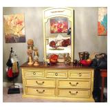 Stanley Crème Wood Dresser and Mirror