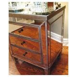 3 Drawer Large Mirrored End Table