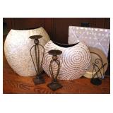 Large Impressive Mosaic Vases - Mother of Pearl