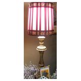 Pair of Vintage Gold Lamps with Sequin Accents on Shades