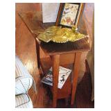Solid Oak Wedge Side Table