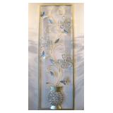 Oblong Metal with Stones Butterfly Flower Vine