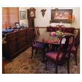 Beautiful Dining Table with 6 Chairs 2 Leaves Complete with Table Covers