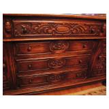 Gorgeous Solid Wood Ornately Carved Buffet