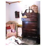 Highboy Dresser, Antique - Solid Mahogany
