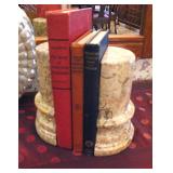 Marble Bookends / Antique Books