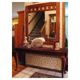 Ornate Carved Detail Console Entry Table / Mission Mirror