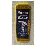 Vintage Morton Salt "When It Rains It Pours" Tin Litho Thermometer