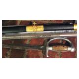 Vintage US Naval Officers Dress Sword & Leather Case /Vintage Mexican Knuckle Knife