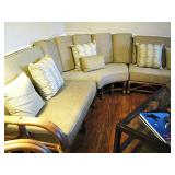 McGuire 5pc Wood Rattan Boho Corner Sectional. This is like new hardly if ever used