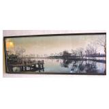 Antique Silk Framed Oriental Art Peirce