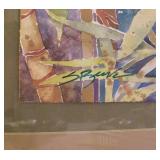 Signed and Numbered Large Bamboo Framed Art