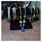 14K Jade / Jadeite Bracelets / Sterling Silver Bracelet / Sterling Silver Necklace with Lapis