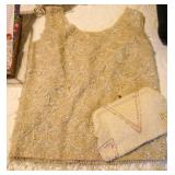 Vintage Hand Beaded Fringe Sleeveless Top