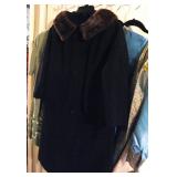 Vintage Mink Collar Coat With Large Black Buttons (Very Cute)