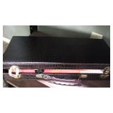 Vintage Japanese Mah Jong Set Royal Games with Tiles Four Racks Leather Croco Case / New Old Stock