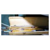 Fly and Baitcasting Rod Vintage with Wood Case