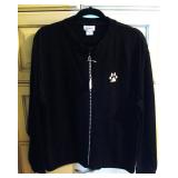 Ladies Jacket with Rhinestone Zipper and Dog Paw