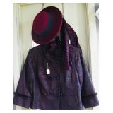 Ladies Brocade Jacket with Mink Fur Collar and Sleeve Accents