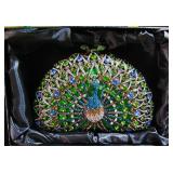 Swarovski Crystal Peacock Clutch Purse w/Chain