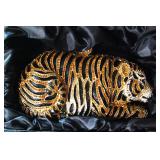 Swarovski Crystal Tiger Clutch Purse w/Chain