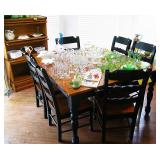 Malaysia Solid Wood Dining Table - 6 Chairs with Drawers on each end