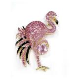 Rhinestone Flamingto Brooch