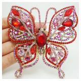 Red Rhinestone Brooch