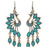 Rhinestone Peacock Earrings