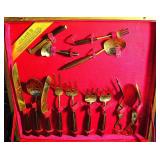 Vintage Thailand 170 Piece JAMES Bronzeware Flatware Set Complete with Wood Storage Case