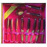 Vintage Thailand JAMES Bronzeware Flatware Set Complete with Chopstick Rests