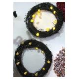 Halloween Skull Lights Black Wreaths