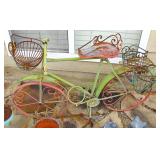 Vintage Garden Ornament Wrought Iron Bicycle Planter