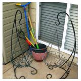 Wrought Iron Hanging Planters Garden Shovels and Tools