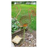 Garden Ornament Wrought Iron Metal Bird Art
