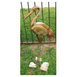 Garden Ornament Wrought Iron Metal Crane