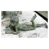 Cast Iron Frog Statue for Indoor or Outdoor Very Cute