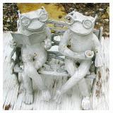 Cast Iron Frog Statue for Indoor or Outdoor