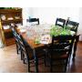 Malaysia Solid Wood Dining Table - 6 Chairs with Drawers on each end