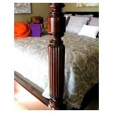 Carved Tall Post King Bed / Mattress Matching Dresser